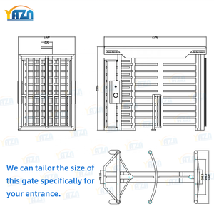 Gerbang Putar Modern Full Height Dual Mode AT506 Pengontrol Pejalan Kaki Akses Cepat 2700mm Penghalang Tempat Aktivitas Pusat Olahraga - Product Image 5
