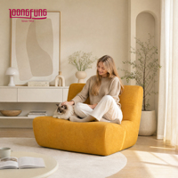 LOONGFUNG Großhandel Vakuumkomprimiertes Sofa Einsitzer Wohnzimmermöbel Couch Samt-Stoff Hochelastischer Schaumstoff Fabrikpreis