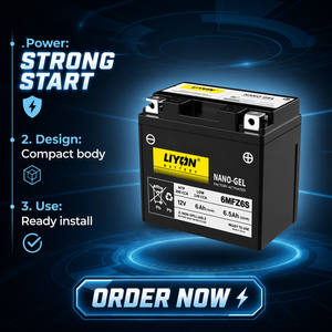 Nouvelle <span class=keywords><strong>batterie</strong></span> au plomb scellée à fibres super absorbantes 6MFZ6S, courant de démarrage 180A, garantie 1 an, <span class=keywords><strong>prix</strong></span> de gros compétitif à l'international - Product Image 1