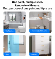Peinture de rénovation 2K à base d'eau pour carrelage de baignoire, revêtement époxy liquide DIY pour porcelaine, peinture pour meubles pour changement de couleur de salle de bain