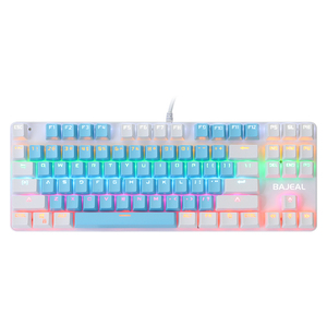 Bajeal K100 Màu Xanh Và Trắng 87-Key <span class=keywords><strong>Backlit</strong></span> RGB Có Dây Chuyển Đổi Màu Xanh Bàn Phím Cơ Khí Cho Máy Tính Để Bàn Máy Tính Xách Tay - Product Image 3