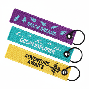 Брелок с вышивкой на заказ по оптовой цене, тканый, для мотоциклов, авиации, с логотипом, для автомобилей, подарков, промоакций - Product Image 1