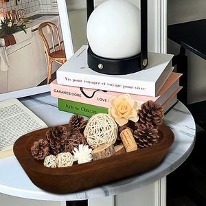 Piatto per Candele Aromaterapiche <span class=keywords><strong>in</strong></span> <span class=keywords><strong>Legno</strong></span> Massiccio, Ciotola e Vassoio <span class=keywords><strong>in</strong></span> <span class=keywords><strong>Legno</strong></span>, Portacandele Ovale e Lanterne, Vasetti per Candele <span class=keywords><strong>in</strong></span> <span class=keywords><strong>Legno</strong></span> Fatti a Mano - Product Image 2