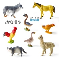 Disesuaikan 6 inci berbagai plastik realistis model hewan mainan miniatur pemandangan ornamen angka kelinci hewan dinosaurus
