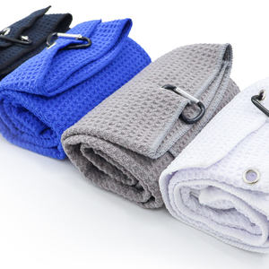 Serviette de golf en microfibre <span class=keywords><strong>avec</strong></span> mousqueton, motif gaufré, serviette de nettoyage pour le golf <span class=keywords><strong>avec</strong></span> fermeture auto-agrippante - Product Image 5