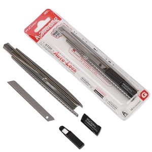 Couteau utilitaire Nt Cutter A-300Grp, lame de 120 mm, verrouillage automatique, poignée en métal, manche noir - Product Image 5