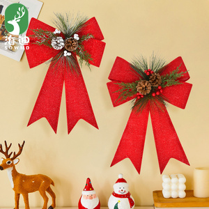 <b>Red</b> <b>Bow</b> <b>Christmas</b> <b>Tree</b> Shopping Mall Window Scene Decoration Pendant Home Use Battery Operated Hanging Ornaments - Product Image 2