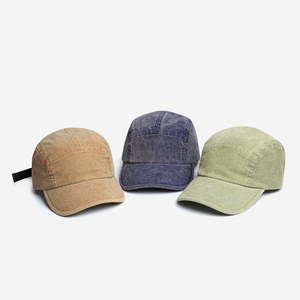 Gorras de cinco paneles <span class=keywords><strong>Camper</strong></span> lisas en blanco con billetes curvos personalizados ajustables, Gorras de PANA con visera, gorra de béisbol de 5 paneles ha - Product Image 4