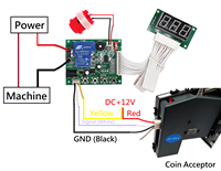 JY-172 1通道剩余时间显示定时器控制板PCB 10A继电器控制电源开关用于硬币承兑人票据承兑人