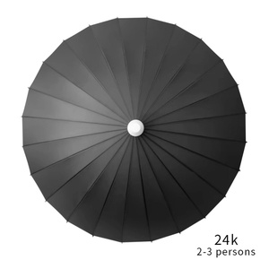 Custom Logo Large Straight Umbrella for Men Waterproof Fiberglass <b>Frame</b> Semi-Automatic Opening Classic Black Office Formal - Product Image 2