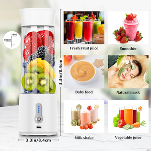 เครื่องปั่นน้ำผลไม้พกพา ราคาโรงงาน ปลอดสาร BPA ชาร์จผ่าน USB ใช้แบตเตอรี่ สำหรับทำสมูทตี้ เหมาะสำหรับการเดินทางกลางแจ้ง รับทำโลโก้ตามสั่ง - Product Image 3