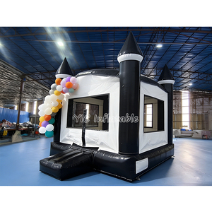 <span class=keywords><strong>Castillo</strong></span> Inflable Blanco y Negro <span class=keywords><strong>de</strong></span> Nuevo Diseño con Tobogán para Niños, para Fiestas en <span class=keywords><strong>el</strong></span> Patio Trasero, <span class=keywords><strong>de</strong></span> Grado Comercial - Product Image 1