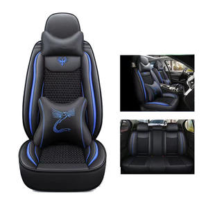 Fashion Sports Full <strong>Leather</strong> Ice Silk Four Seasons Car Seat Cover for Universal Seat Cover for Trucks <strong>Vans</strong> Line Pattern - Product Image 4