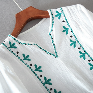 Vestido bohemio de alta calidad bordado bohemio Hippie mexicano Maxi mujeres vestido largo para hermosa dama niña vestidos casuales - Product Image 1