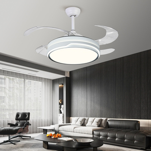 Chất lượng cao trong nhà chiếu sáng nhà 4 Blade 42 inch điều khiển từ xa đèn Chùm sạc LED quạt trần ánh sáng cho phòng khách - Product Image 6