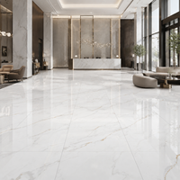 Carreaux de sol et de mur aspect marbre de luxe poli 600x1200mm, motif pierre brillant pour hall de villa et intérieur commercial