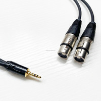 Kabel Speaker Audio OEM TRS 3.5mm ke 2 XLR Female Aux Cable 2 XLR Male Plug ke 3.5 Male untuk Ponsel ke Mixer Amplifier Y Splitter