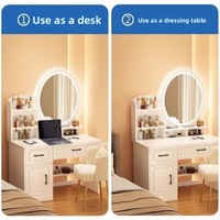 Table de toilette multifonctionnelle de luxe léger, coiffeuse moderne minimaliste avec miroir et armoire de rangement, mobilier de chambre