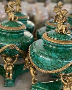 <span class=keywords><strong>Vaso</strong></span> di Fiori in <span class=keywords><strong>Ceramica</strong></span> e Bronzo <span class=keywords><strong>Verde</strong></span> Scuro di Alta Qualità, Stile Francese di Lusso, Antico e Fatto a Mano con Motivo di Uccello - Product Image 6