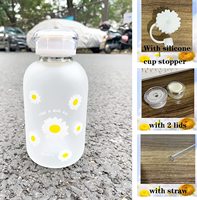 Bouteille d'eau potable pour enfant, Offre Spéciale, 480ml, jus de lait, impression mignonne, avec ligne d'échelle, paille et bouchon de paille