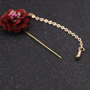 Broche de <span class=keywords><strong>flor</strong></span> hecho a mano para mujer, accesorio para traje, pin para suéter tejido, estilo coreano, broche de <span class=keywords><strong>pistilo</strong></span> <span class=keywords><strong>con</strong></span> borla, pin <span class=keywords><strong>largo</strong></span> de aleación, de fábrica - Product Image 3