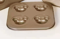 Moule à madeleines antiadhésif en acier au carbone à 4 cavités, motif ours mignon, doré et noir au choix, pour mini-gâteaux