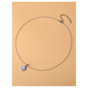 Ensemble de boucles d'oreilles et collier en forme de goutte d'eau, en alliage de cuivre, bijoux de fête - Product Image 4