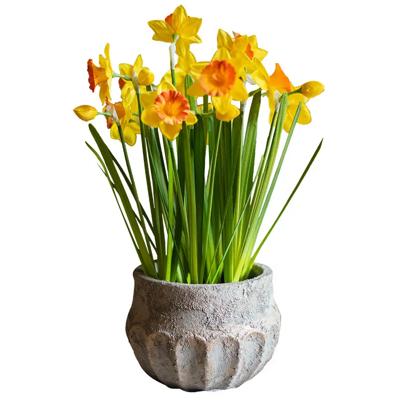 Pot de fleur de Narcissus artificiel pour décoration, 1 pièce, fausse plante, bonsaï, pour bureau