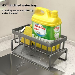 Panier d'égouttage multifonctionnel pour évier Support pour torchons de comptoir pour le rangement de la cuisine Support pour <span class=keywords><strong>liquide</strong></span> <span class=keywords><strong>vaisselle</strong></span> - Product Image 2