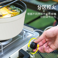 Réchaud à gaz de camping portable d'extérieur avec support coupe-vent en acier laminé à froid et gril barbecue YG-001/YG-002