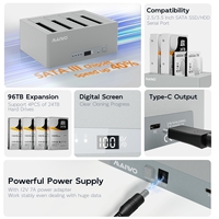 محطة تكثير الأقراص الصلبة MAIWO K3084CL بـ 4 فتحات SATA، محول USB-C خارجي بسرعة 5 جيجابت/ثانية، لقراءة وكتابة الأقراص الصلبة 2.5/3.5 بوصة، بدون الحاجة لأدوات، مصنوعة من البلاستيك