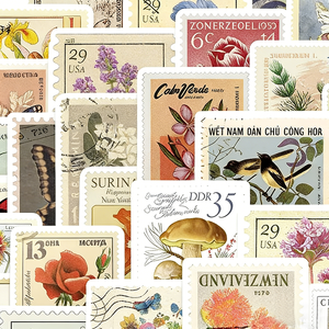 Autocollants en gros personnalisés avec logo, taille et couleur, style timbre-poste vintage, autocollants Washi esthétiques en vrac pour scrapbooking et journalisation - Product Image 2