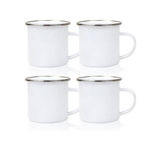 แก้วเคลือบสีขาวเปล่าสำหรับแคมป์ปิ้ง แก้วกาแฟสำหรับพิมพ์ลายซับลิเมชั่น สำหรับใช้งานกลางแจ้ง DIY - Product Image 1