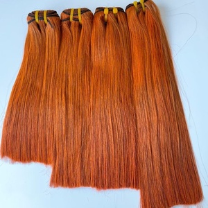 Màu Cam Gừng Màu Thẳng Trinh Nữ Nhân Phần Mở Rộng Tóc, 350 # Cam Gừng <span class=keywords><strong>Ombre</strong></span> Bó Tóc Màu Với Ren Phía Trước Đóng Cửa - Product Image 6