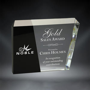 Cristal personalizable Premio de diseño a medida personalizable Trofeo de cristal <span class=keywords><strong>Eclipse</strong></span> GreyStone con acentos de colores - Product Image 2