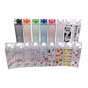 Bouteilles d'eau en plastique anti-fuite de 500 ml, 750 ml, 1000 ml, 1900 ml, avec couvercle à vis, pour les fêtes, lavables au lave-vaisselle, design minimaliste - Product Image 1