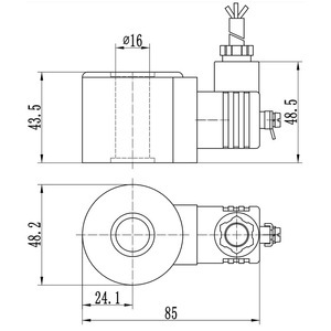 Bobina de Válvula Solenoide Antideflagrante HS16430 de 2 Vías, Estándar Nacional, Cobre y Plástico, Aplicación Neumática - Product Image 2