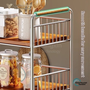 Modern Plastic Folding <b>Storage</b> <b>Rack</b> Rectangle Stackable Floor Standing Multifunctional <b>Kitchen</b> Organizer - Product Image 4