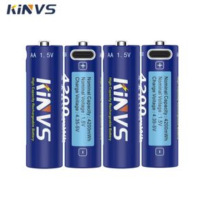 1.5V 锂充电式 Type-C 圆柱形电池 TC-14500 42mAh*2 黑色 LED 充电指示灯，适用于卡拉 OK 麦克风使用 - Product Image 1