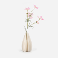 Vase pliant en papier Kraft naturel de couleur Pure, Pot de fleur pour fleur sèche et fraîche