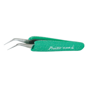 Pinzas Proskit TZ-204N Antiestáticas con Punta Curva de Acero Inoxidable y Mango Suave Antideslizante - Product Image 2