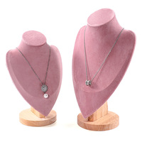 Présentoir de Colliers en Bois avec Pendentif, Support de Vitrine pour Bijoux, Modèle de Rangement, Mannequin Buste pour Colliers