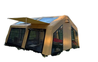 Tente de camping gonflable de luxe grande capacité 1 pièce 1 salon 4 puits de lumière en TPU et port pour poêle Chauffage d'hiver Camping en plein air OEM/ODM ISO9001
