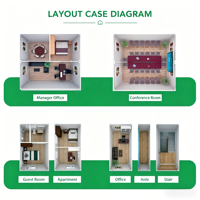 Maison conteneur mini préfabriquée pliable à faible coût, ignifuge et étanche, design moderne, pour chambre à coucher