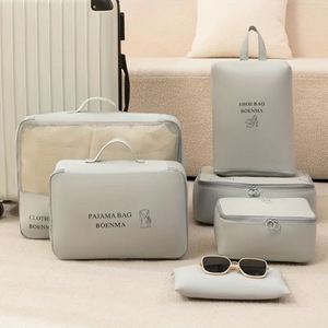 Hot Sale Custom Convenient 6 Pieces Travel Luggage Organizers With Laundry Shoe Bag for Carry on <b>Suitcase</b> - Product Image 4