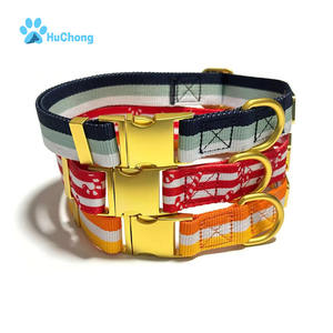 Collar de perro mascota con hebilla de Metal dorado de liberación rápida ajustable de diseño personalizado - Product Image 1