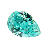 Pierre précieuse Gem 9A en tungstène à haute teneur en carbone, taille fleur de glace en forme de poire, zircon CZ blanc coloré en forme de goutte d'eau, pierre libre pour bague