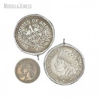 PM32657 39x45mm Vintage Cuivre Pièce De Monnaie Charme Forme Ronde Chef Indien Tête Portrait Pièce De Monnaie Soudée Pendentif pour La Fabrication De Bijoux