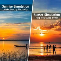 Réveil intelligent avec simulation du lever et du coucher du soleil, lampe de chevet LED pour une meilleure qualité de sommeil