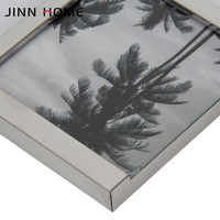 Set bingkai foto logam perak mewah Modern, Set 4 buah meja berdiri gratis tampilan atas untuk rumah Decore koleksi bingkai gambar